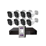 Kit Cctv Ip Nvr 8ch Poe + 8 Bullets 4mp 2.8mm + Hd4tb