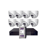 Kit Cctv Ip Nvr 8ch Poe + 8 Domos 4mp 2.8mm + Hd4tb