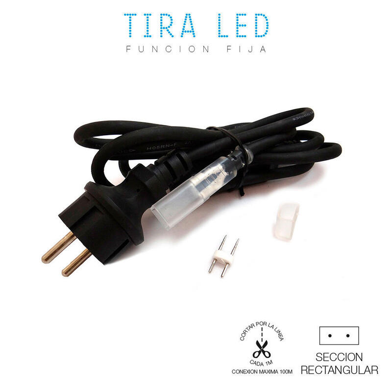 Kit Conexion A Corriente 220v 1,5m Para Tira De Led Edm