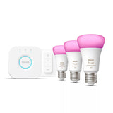 Kit De Bombillas Led Inteligente Philips Hue + Regulador + Bridge Casquillo E27 9w 1100 Lúmenes 2000k-6500k 3 Unidades