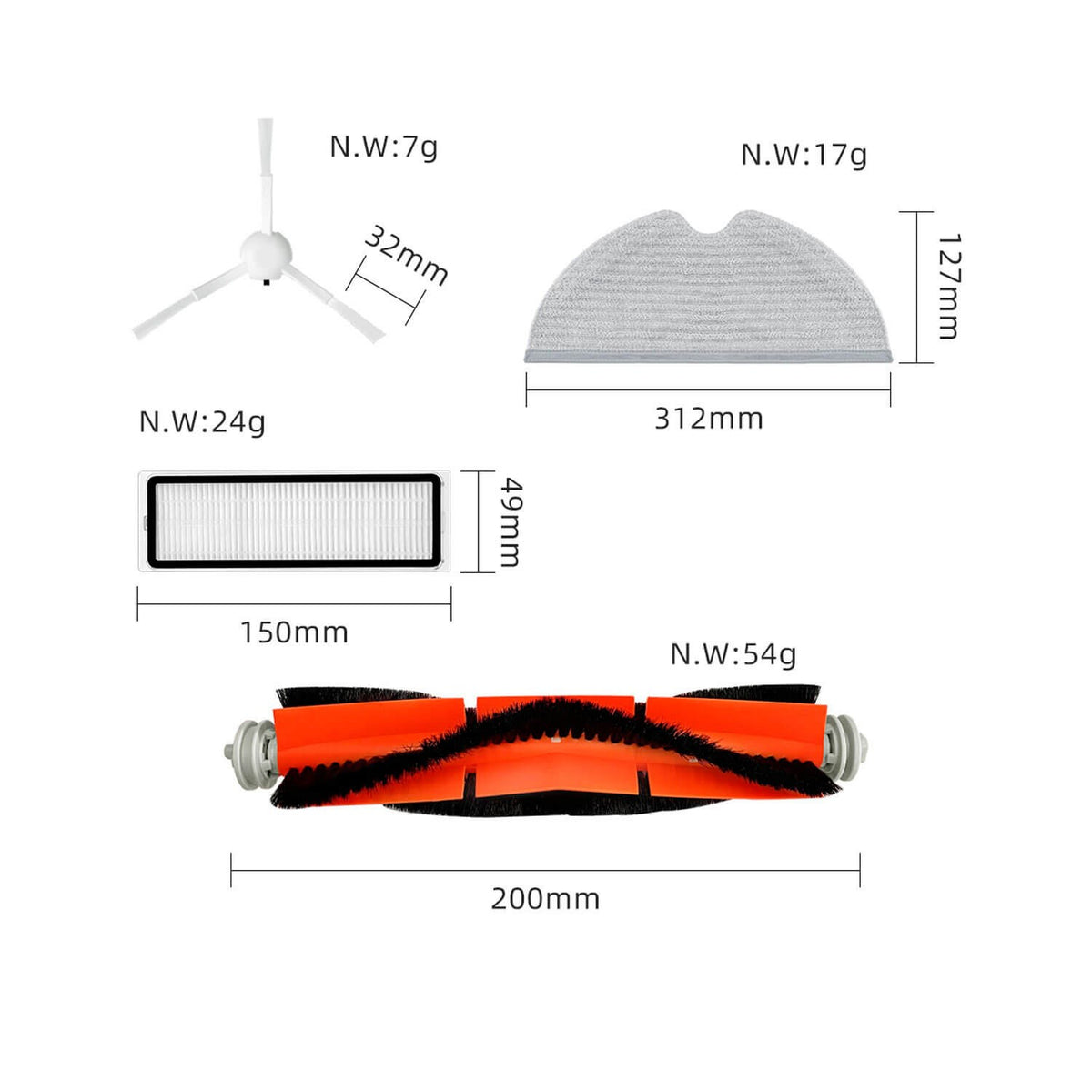 Kit De Recambios Para Aspirador Xiaomi Mijia 1C Stytj01Zhm