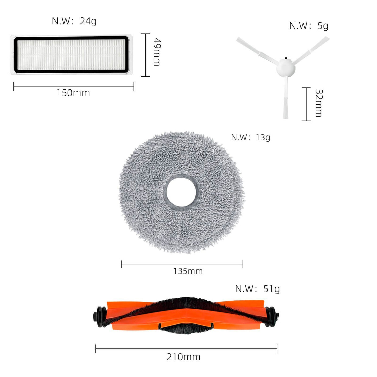 Kit De Recambios Para Aspirador Xiaomi S10+
