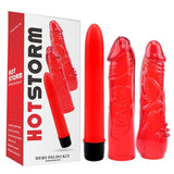 Kit Dildo Y Vibrador Hers Dildo Kit Rojo
