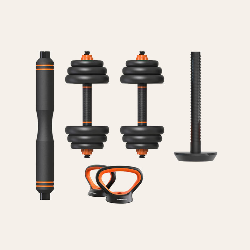 Kit Mancuernas + Barra + Pesa Rusa Xiaomi Fed 20 Kgs