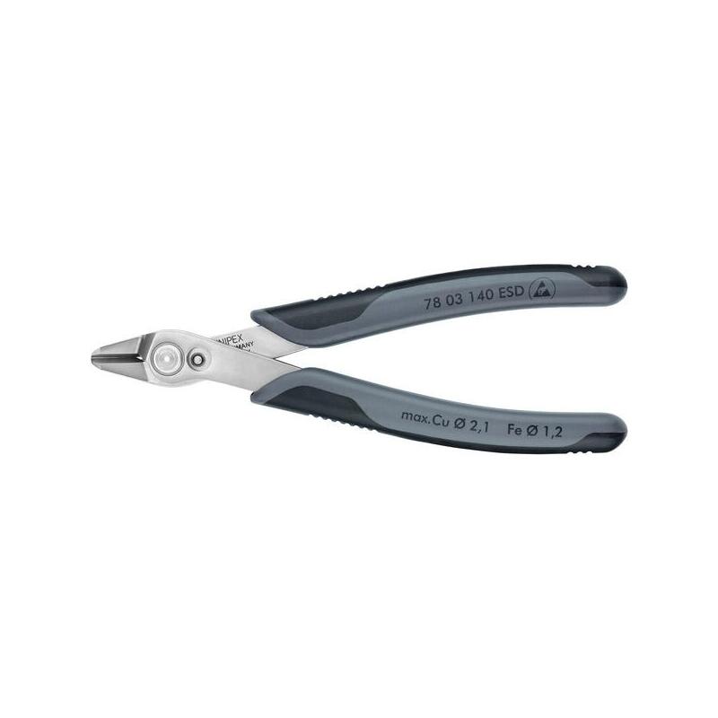 Knipex Electronic-Super-Knips 7803140 Esd, Alicates Para Electrónica Grises, Con Resorte De Apertura 78 03 140 Esd