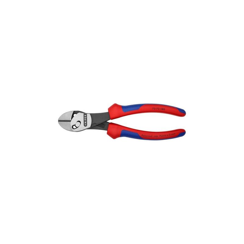 Knipex Twinforce Alicates De Corte Laterales De Alto Rendimiento, Rojo Azul, 73 72 180 73 72 180