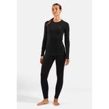 Camiseta De Mujer Odlo Merino 160 Bl Top Crew Neck L/S Talla S Negra