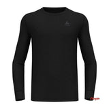 Camiseta Para Hombre Odlo Bl Top Cuello Redondo Manga Larga Merino 200 Talla M Negro
