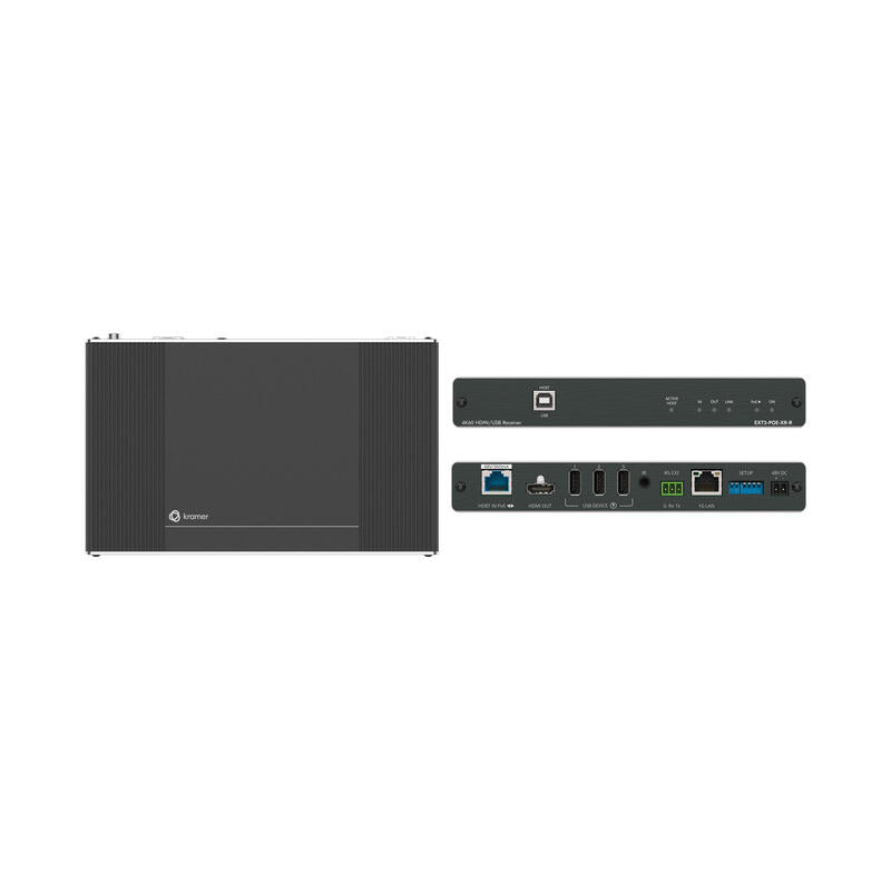 Kramer Avsm 100m Rx Extender: Av + Usb + Ge + 2-Way Poe + Hdmi Out. - Ext3-Poe-Xr-R (50-80580090)