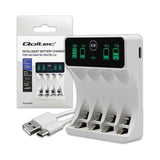 Ladowarka Do Akumulatorków Ni-Mh Typu R03 Aaa R6 Aa Lcd Kabelusb-C Biala