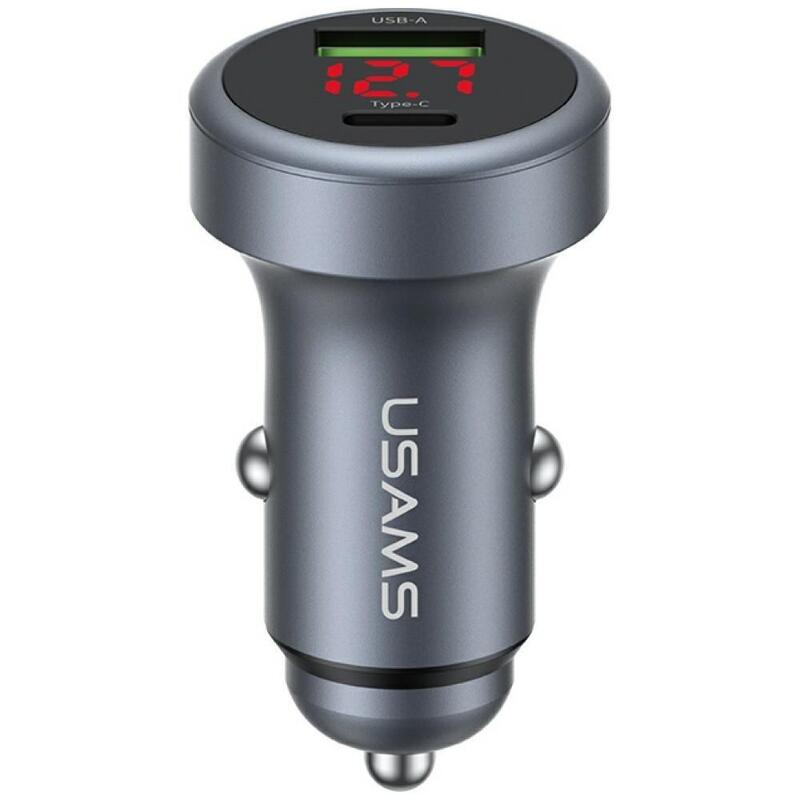Ladowarka Samochodowa 45w Usb-A Usb-C Led Aluminium
