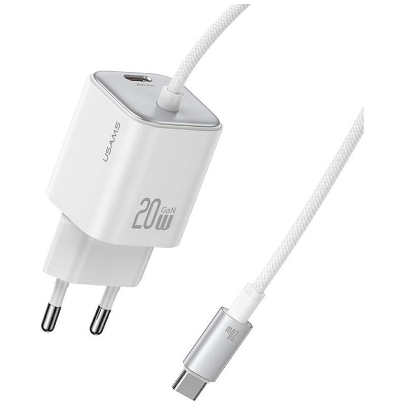 Ladowarka Sieciowa Jc Series Cc261 20w Gan Fast Charger Wbudowanykabel Usb-C Bialy