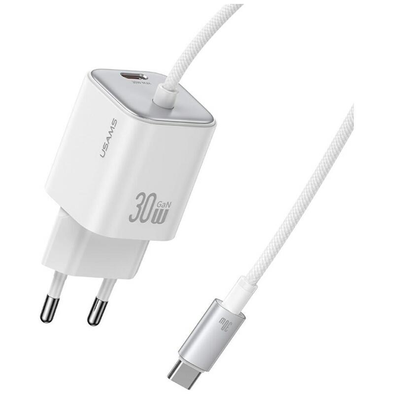 Ladowarka Sieciowa Jc Series Cc264 30w Gan Fast Charge Wbudowany Kabel Usb-C Biala