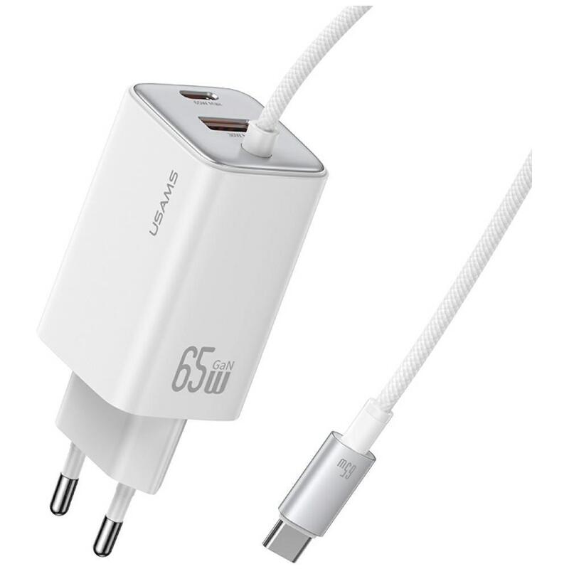 Ladowarka Sieciowa Jc Series Cc266 65w Gan Fast Charger Wbudowanykabel Usb-C Biala