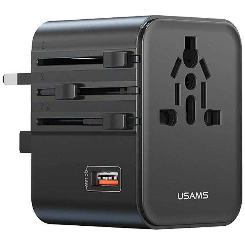 Ladowarka Travel Adapter 25w Us/Au/Eu/Uk 2xusb-C Negro4w1