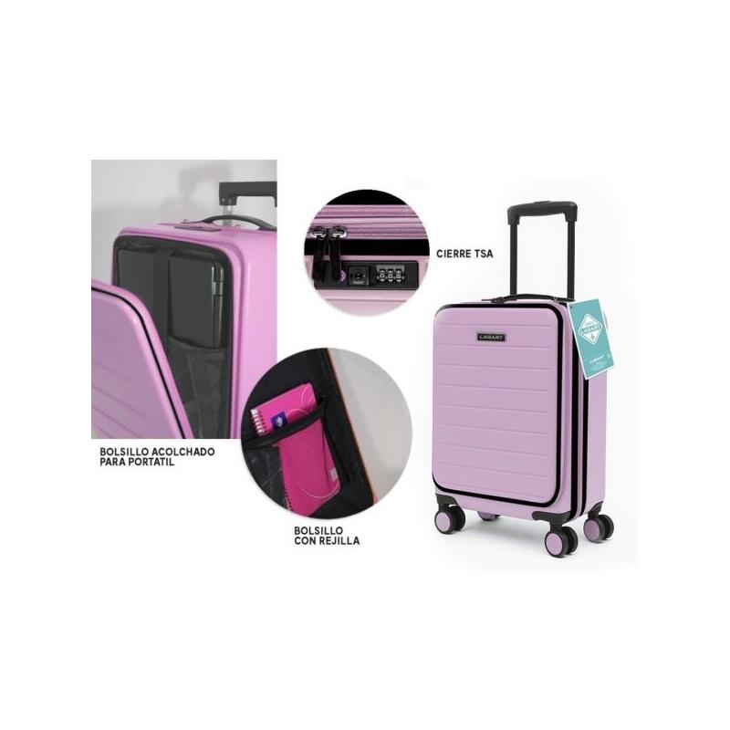 Lagart Maleta Trolley Pocket De Cabina Rigida 20 55x34x25cm - Compartimento Frontal Acolchado Para Portatil - Cierre