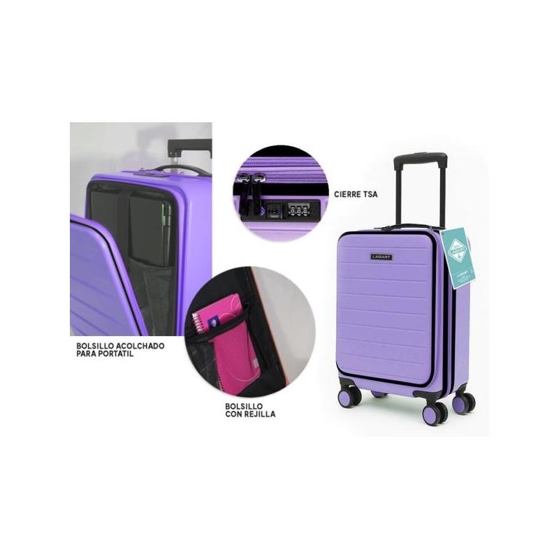 Maleta Lagart Trolley Pocket De Cabina Rigida 20 55x34x25cm - Compartimento Frontal Acolchado Para Portatil - Cierre