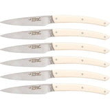 Laguiole Jean Dubos Knife Set 6 Pcs., Acrylic Ivory