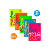 Lamela Cuaderno Espiral Cubierta Pp 80h 4º Cuadrícula 3mm C/ Margen Surtidos Pack -5u-