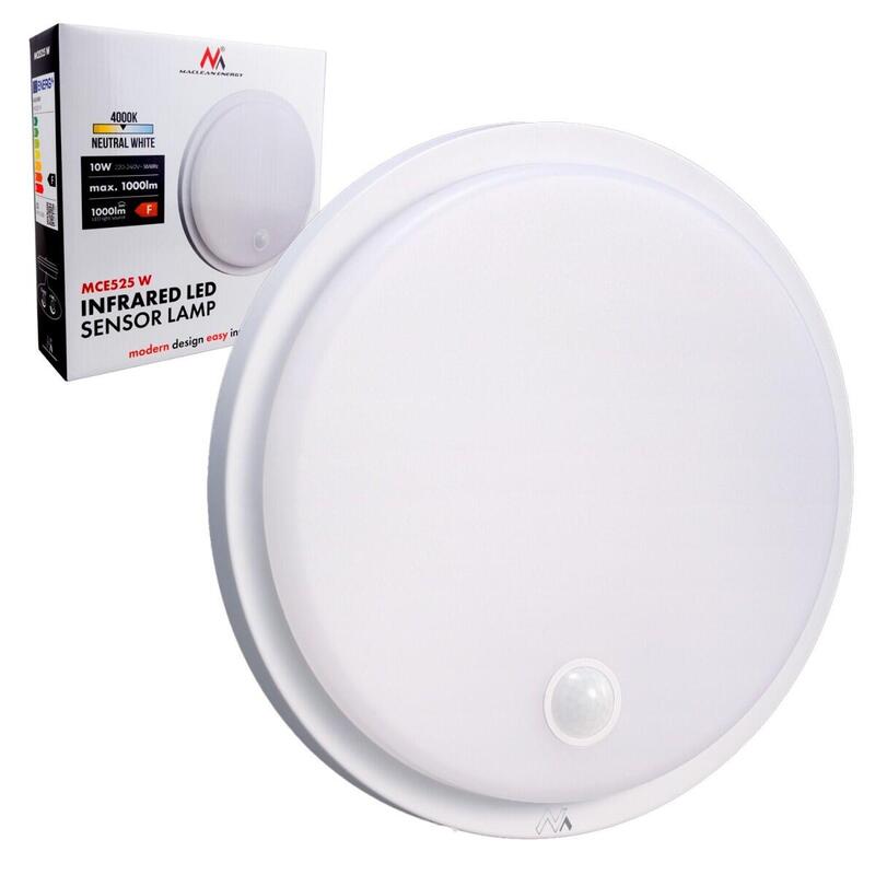 Lampa Led, Ip65 Czujnik Pir, Mce525 W 10w, 1000 Lm, Neutral White 4000 K