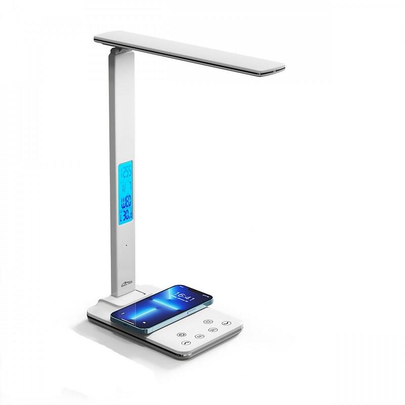 Lámpara De Escritorio Led Con Cargador Indukcyjna Leditou Mt222 (Blanca)