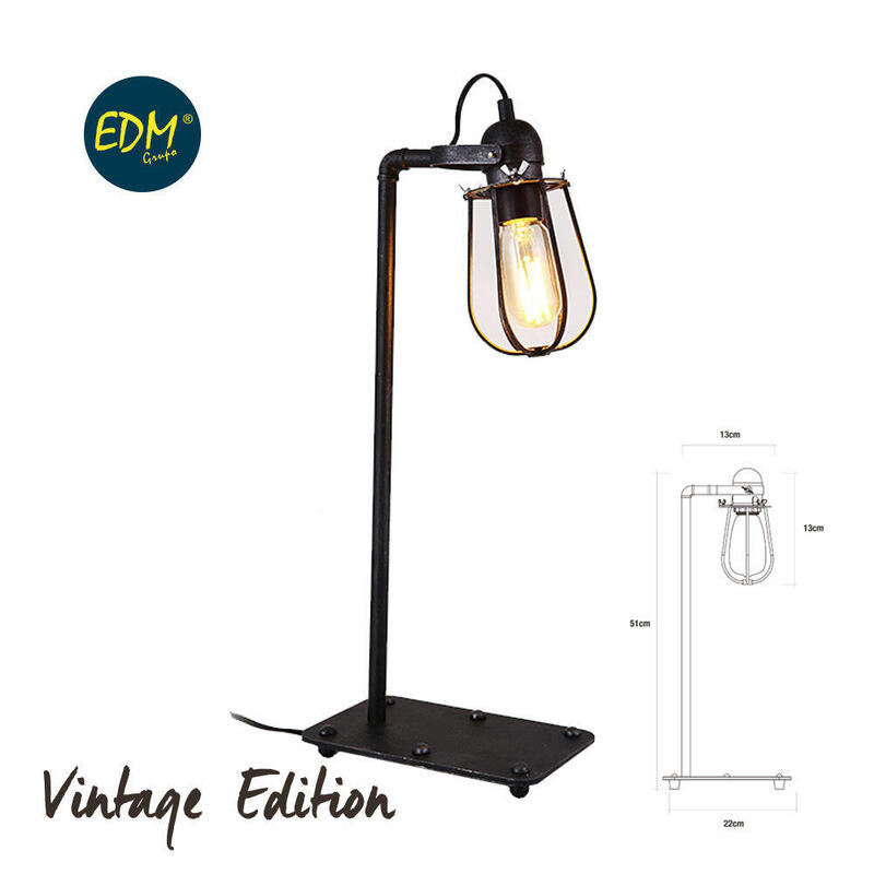 Lampara De Mesa Vintage E27 60w 51x22x13x13cm