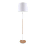 Lámpara De Pie, E27, Madera+Blanco, Ø400 X 1570 Mm