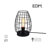 Lampara De Sobremesa Metalica E27 60w Color Negro Ø20x27,5cm Edm