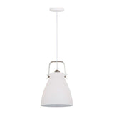 Lámpara De Techo, Colgante, E27, Blanco + Nickel, Ø270 X 1200 Mm
