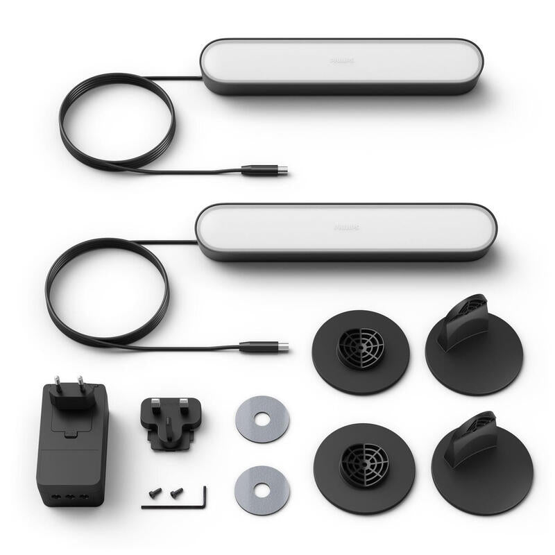 Lámpara Inteligente Philips Hue White And Colour Ambiance Play Light Bar Pack 2 Negra