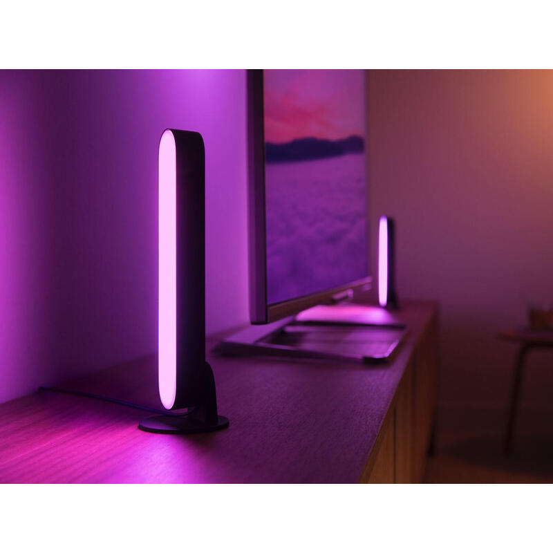 Lámpara Inteligente Philips Hue White And Colour Ambiance Play Light Bar Pack 2 Negra