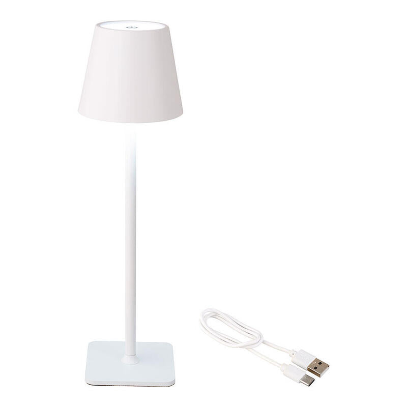 Lámpara Led De Mesa Color Blanco Para Exterior Y Interior 37cm Regarcable 894378