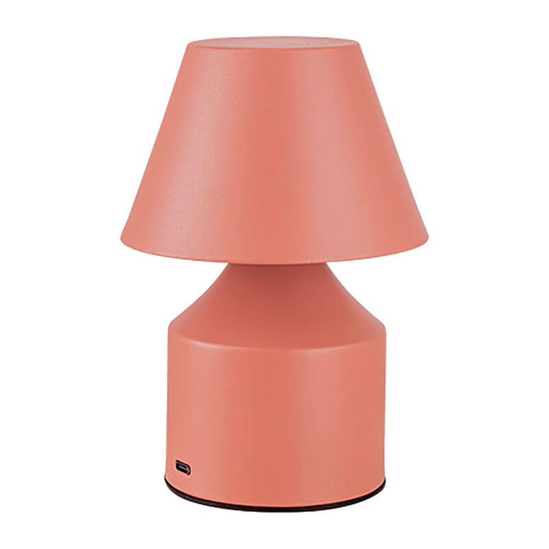 Lámpara Metálica Led 3cct De Mesa Recargable 2 W 200 Lm, Rosa, Ø110 X 163 Mm
