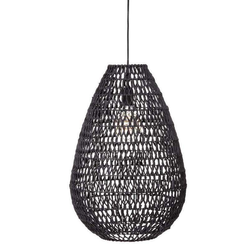 Lampara Techo Negro E27 Col.'Tressé' 55x37,5cm