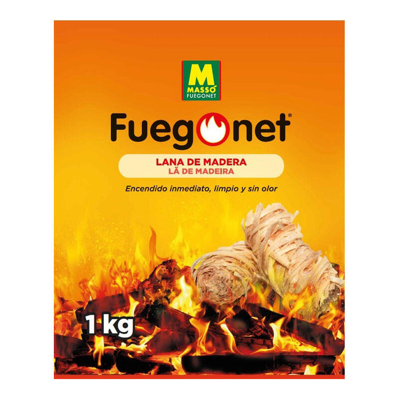 Lana Enciende Fuegos Ecológica 1kg Fuegonet 231653 Massó
