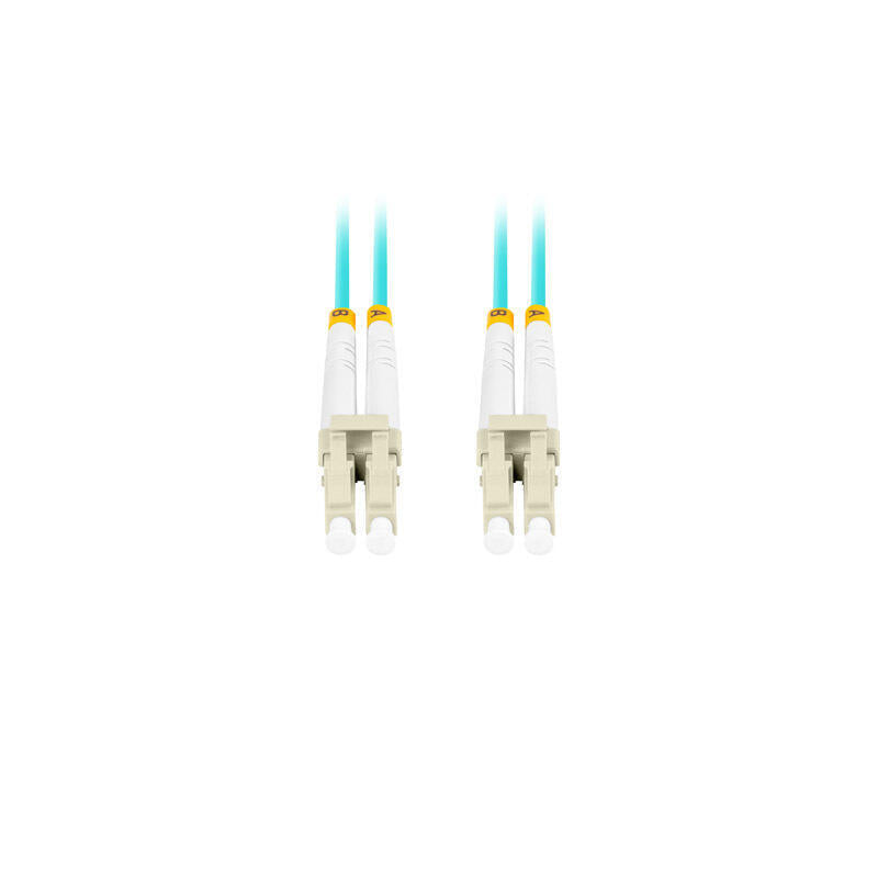 Lanberg Cable Fibra Óptica Lc Upc-Lc Upc Duplex 0.5m Lszh Om3 50 125 3.0mm Aqua