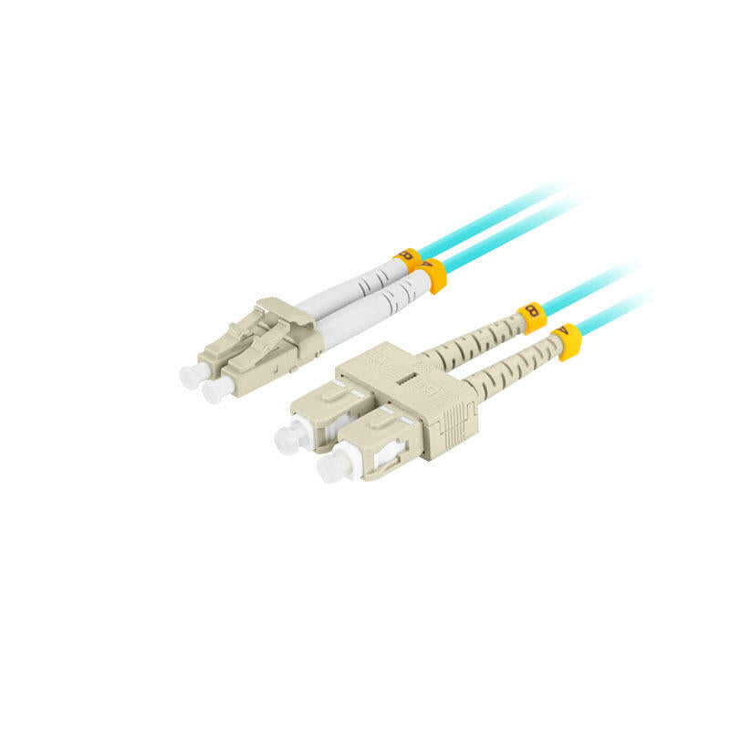 Lanberg Cable Fibra Óptica Mm Lc Upc-Sc Upc Duplex 2m Lszh Om3 50 125 3.0mm Aqua