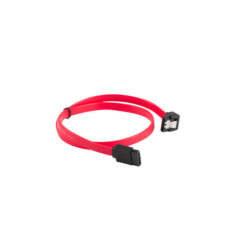 Lanberg Cable Sata Data Ii (3gb/S) F/F 50cm; Metal Clips Angled Red