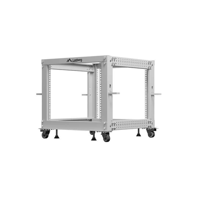 Lanberg Open Rack 19" 9u 600x600-1100 Adjustable Grey