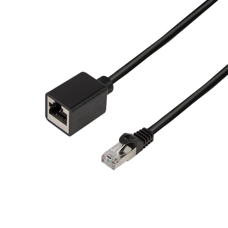 Latiguillo Cat 6a, S/Ftp,  3.00 M, Negro, Macho-Hembra Cu Lszh