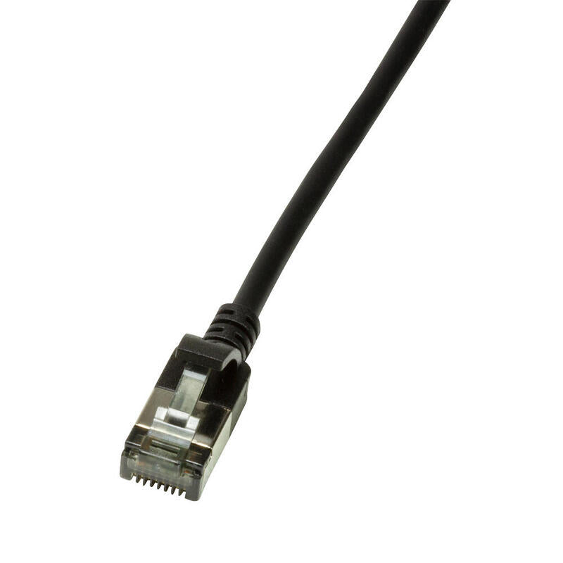 Latiguillo Cat 6a, U/Ftp,  2.00 M, Negro, Lszh-Tpe  Slim Delgado Logilink