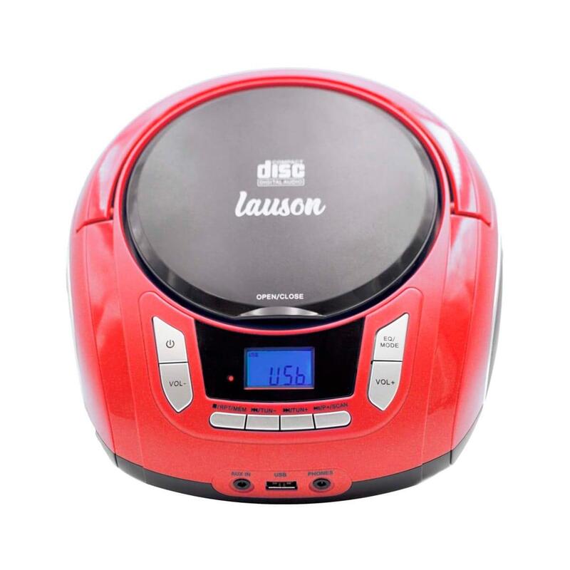 Lauson Nxt962 Rojo Reproductor Radio Cd Con Altavoces Incorporados
