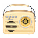 Lauson Ra143 Radio Vintage Crema Analógica Con Altavoz Integrado 2w Am/Fm Batería Recargable Bluetooth Usb Sd