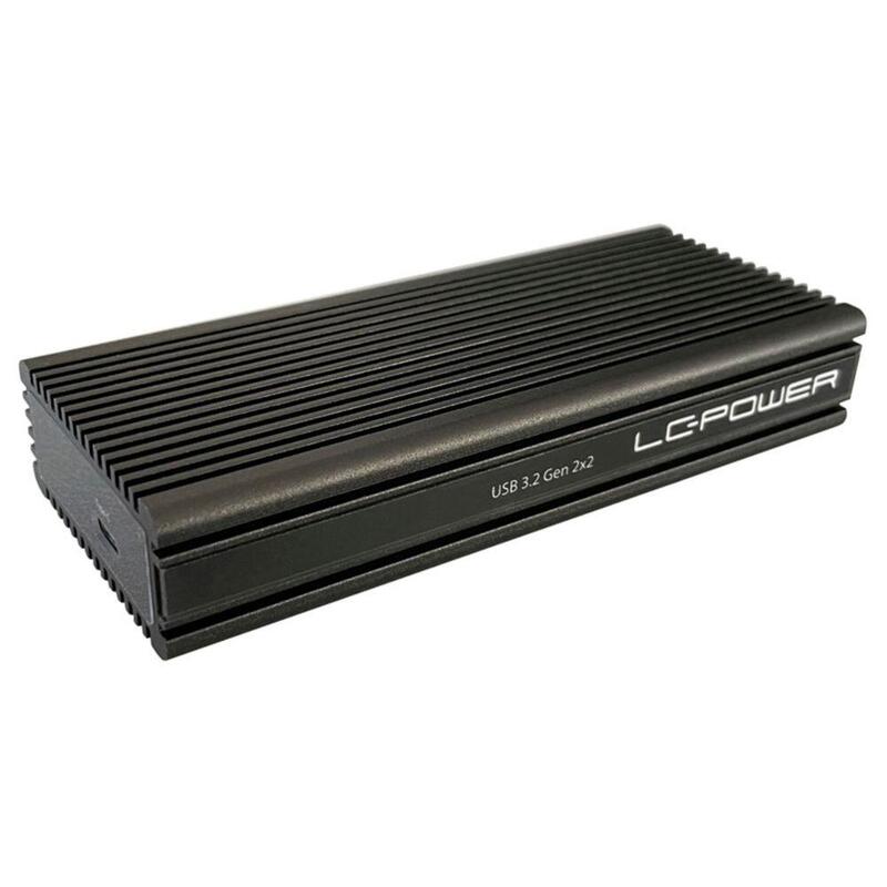 Lc-Power Lc-M2-C-Nvme-2x2-Raid Caja Para Disco Duro Externo Caja Externa Para Ssd (Ssd) Negro M.2 Usb Con Suministro De Corriente