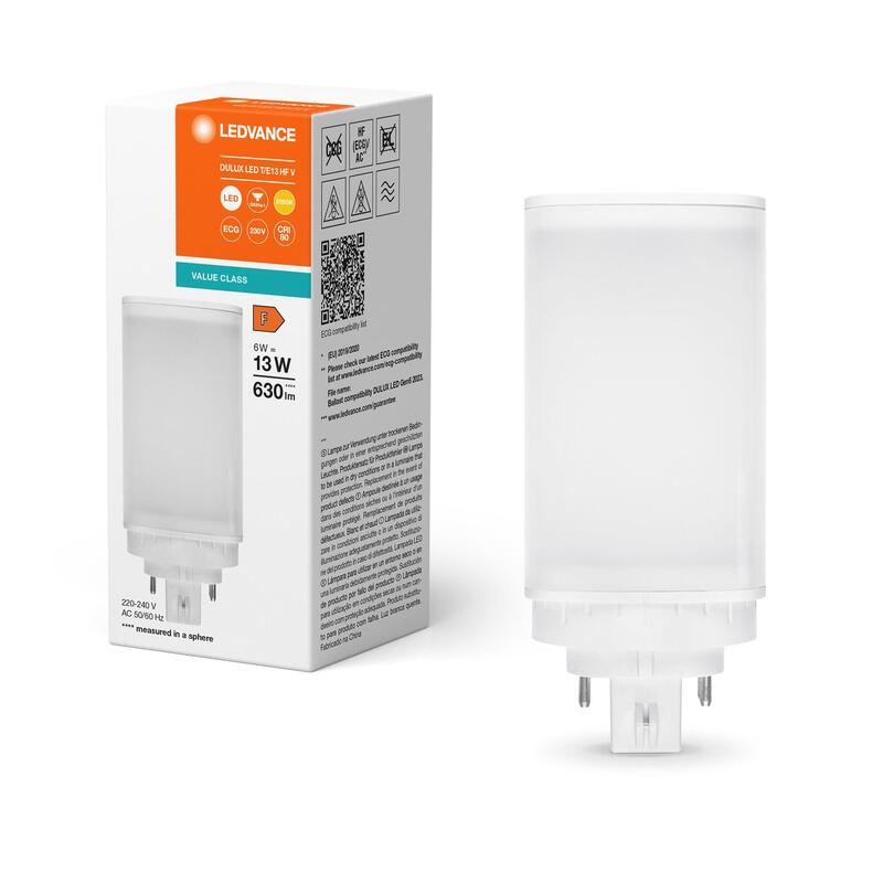 Ledv Dulux Led T E 6w 830 120 (13w) 4pin Gx24q-1 Evg 230v 630lm Eek F