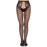 Leg Avenue - 1966 Medias De Red Con Panty Sin Entrepierna Negro - Talla Única