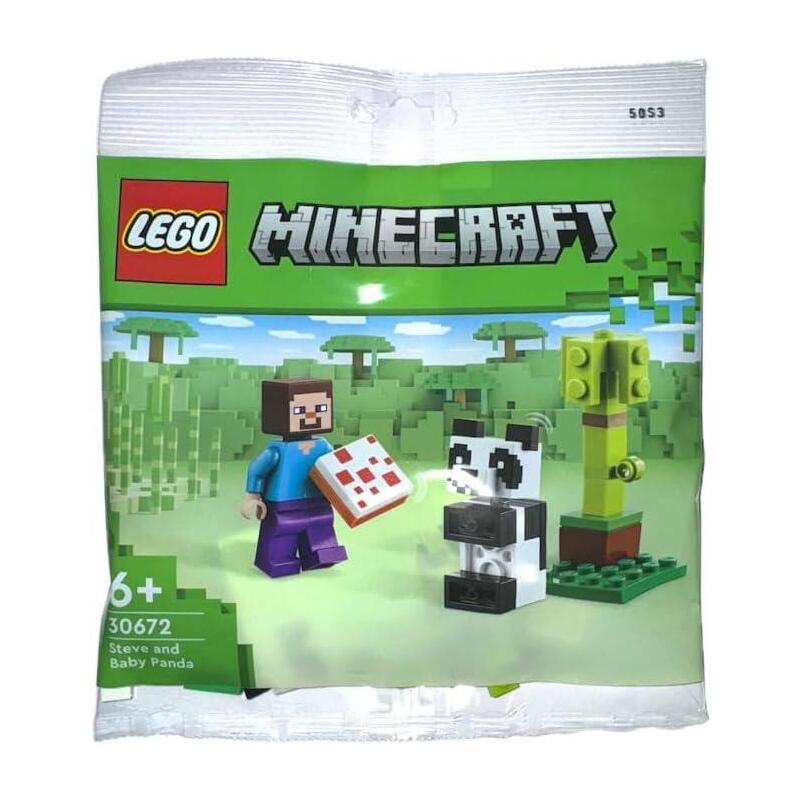 Lego 30672 Minecraft Steve Con Bebé Panda