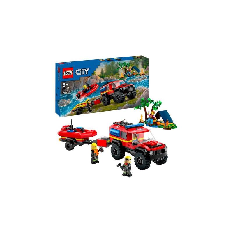 Lego 60412 City Vehículo Todoterreno Contra Incendios Con Bote De Rescate