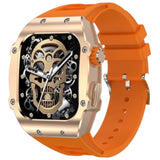 Lemfo Ak55 Dorado Con Correa De Silicona Naranja