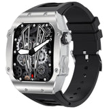 Lemfo Ak55 Plata Con Correa De Silicona Negra